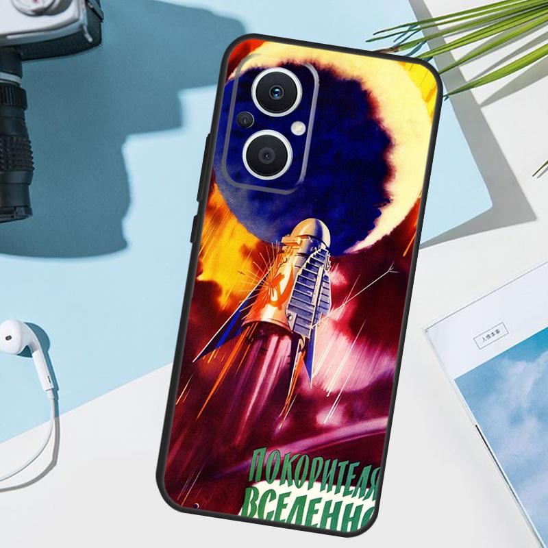 CCCP Soviet Space Propaganda Art Cover For OPPO Reno 7 8 Lite 10 12 13 14 Pro 11 F 12F 13F 14F OPPO Find X8 X5 X6 X9 Pro Case