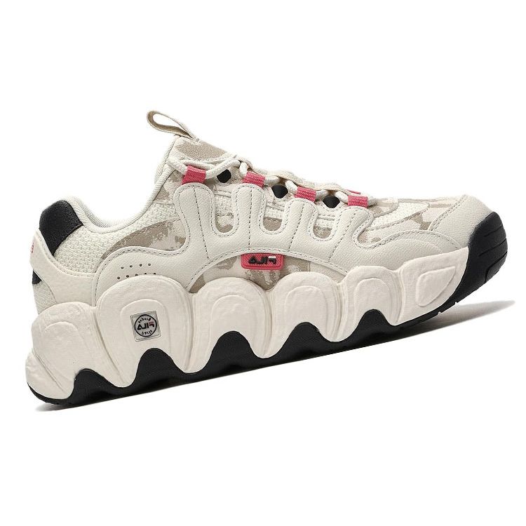 Fila Croissant Etudes Fabric Synthetic Leather TPU Comfortable Wear-Resistant Low-Top Lifestyle Casual Shoes Women Sneaker Beige F12W342113FGT