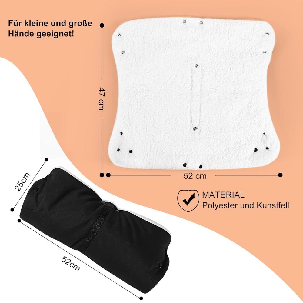 Handwärmer Kinderwagen, Kinderwagen-Handwärmer mit Fleece-Innenseite, Handwärmer für Kinderwagen, wasserdicht, winddicht, Handschuhe, Kinderwagen, Universalgröße für Kinderwagen, Buggy