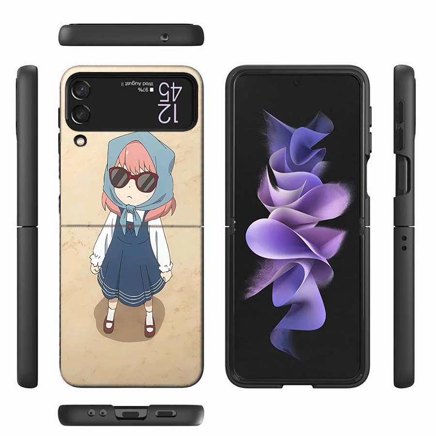 Anya Forger Mind Reading Phone Case For Samsung Z Flip 6 7 5G Z Flip 5 Galaxy Z Flip 3 4 5G ZFlip Shockproof Hard Cover TPU PC C