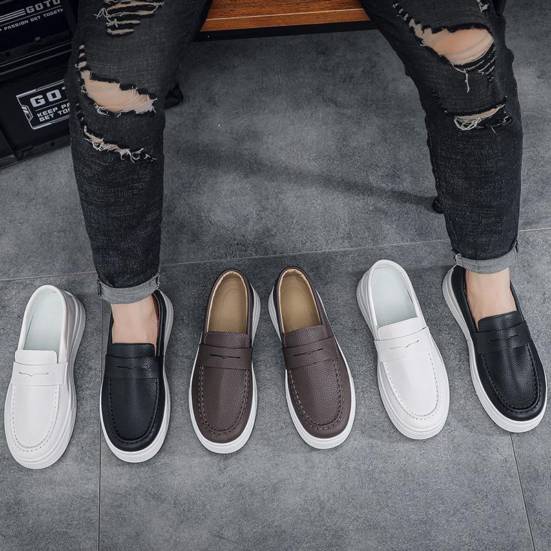Fashion Mens loafers 2025 spring new British style casual leather shoes breathable comfortable trendy mens shoes Walking shoe