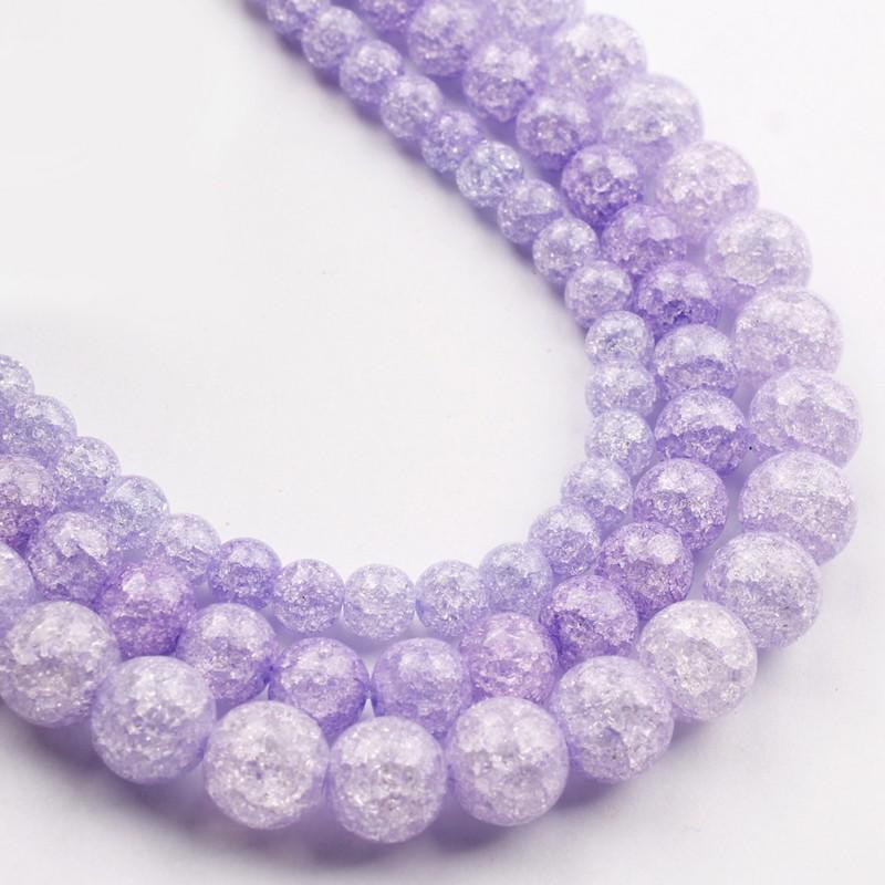 Lila gebrochener Quarzstein, rund, lose Perlen, Kristall zur Schmuckherstellung, 6 8 10 mm