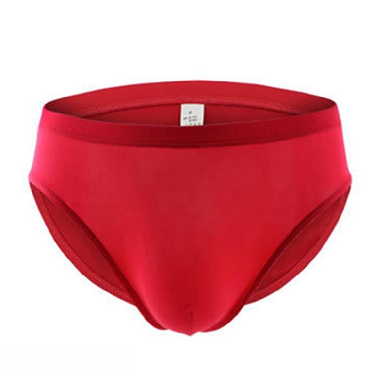 Ice Silk Underwear Low Waist Thongs Men Sexy Briefs Sexy Style Solid Color