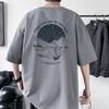 Heavyweight Combed Cotton T-Shirt Men's Oversized Drop Shoulder O-neck Tee