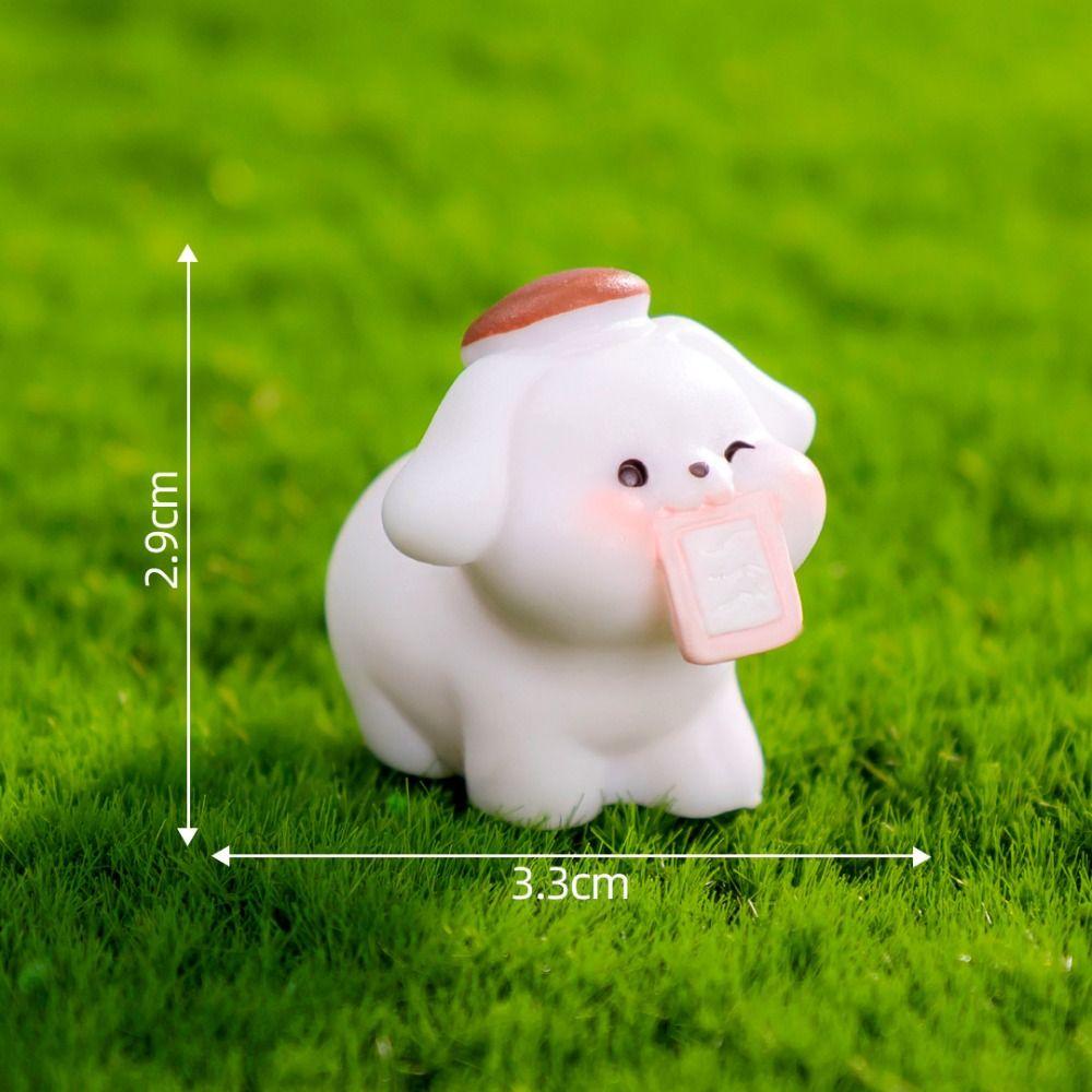 Dog Coffee Shop Animals Statue DIY Doll House Miniature Figurines Creative Mini Animals Figurine