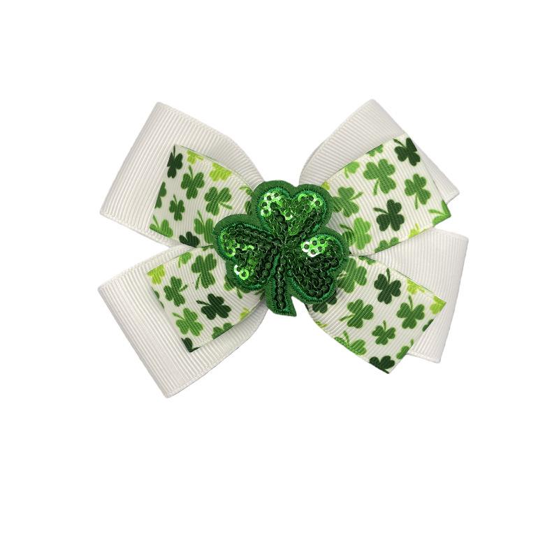 St. Patrick s Day Shamrock Hair Clip for Kids - Lucky Clover Hair Accessory белый