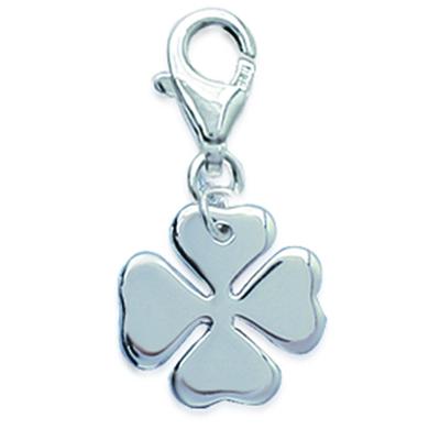 [Q6687] - Silver 'Clover' Charm Pendant - 10 Mm