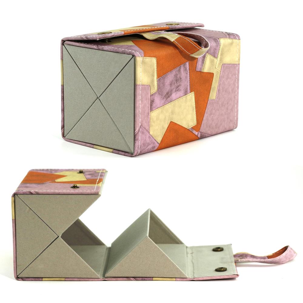 Leather Multi-Compartment Eyeglass & Sunglasses Storage Case, Portable & Foldable with Large Capacity