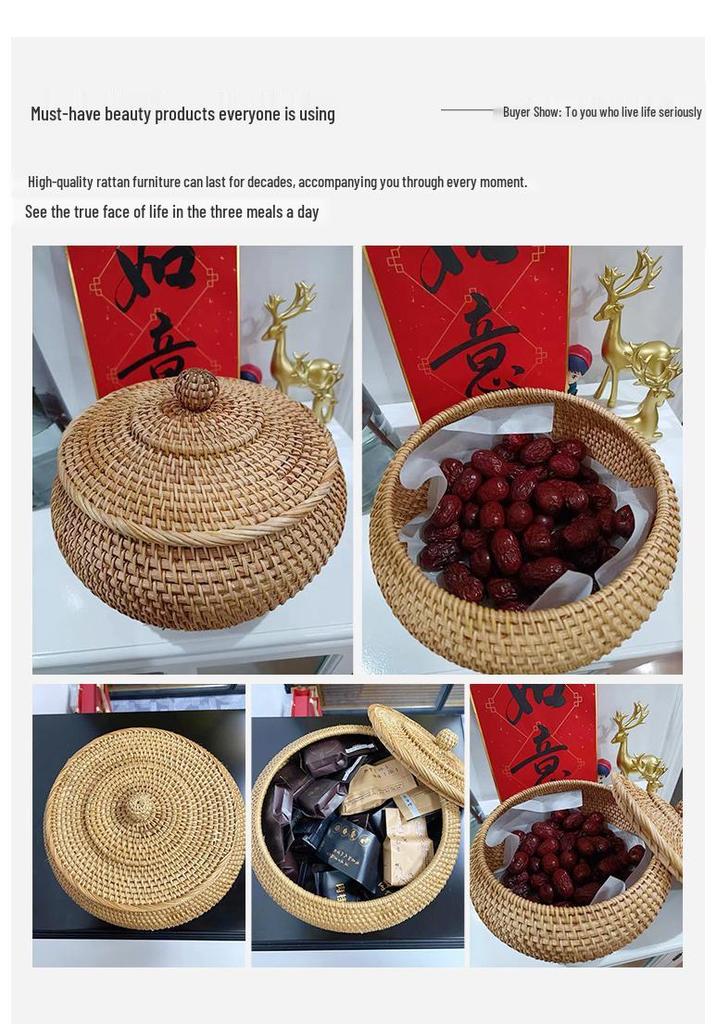 Vietnamese Pu'er Tea Tuocha Storage Box – Autumn Vine Woven Jar for Loose Leaf Tea and Snacks