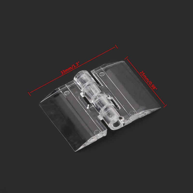 10Pcs Transparent Plastic Folding Hinges Durable Clear Acrylic Hinge Tools Cabinet Hardware Furniture  Cabinet Door Hinges