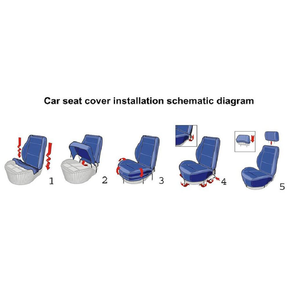 Front Car Seat Covers Set Bucket Seat Protector Car Suv Truck Black 2 Pcs