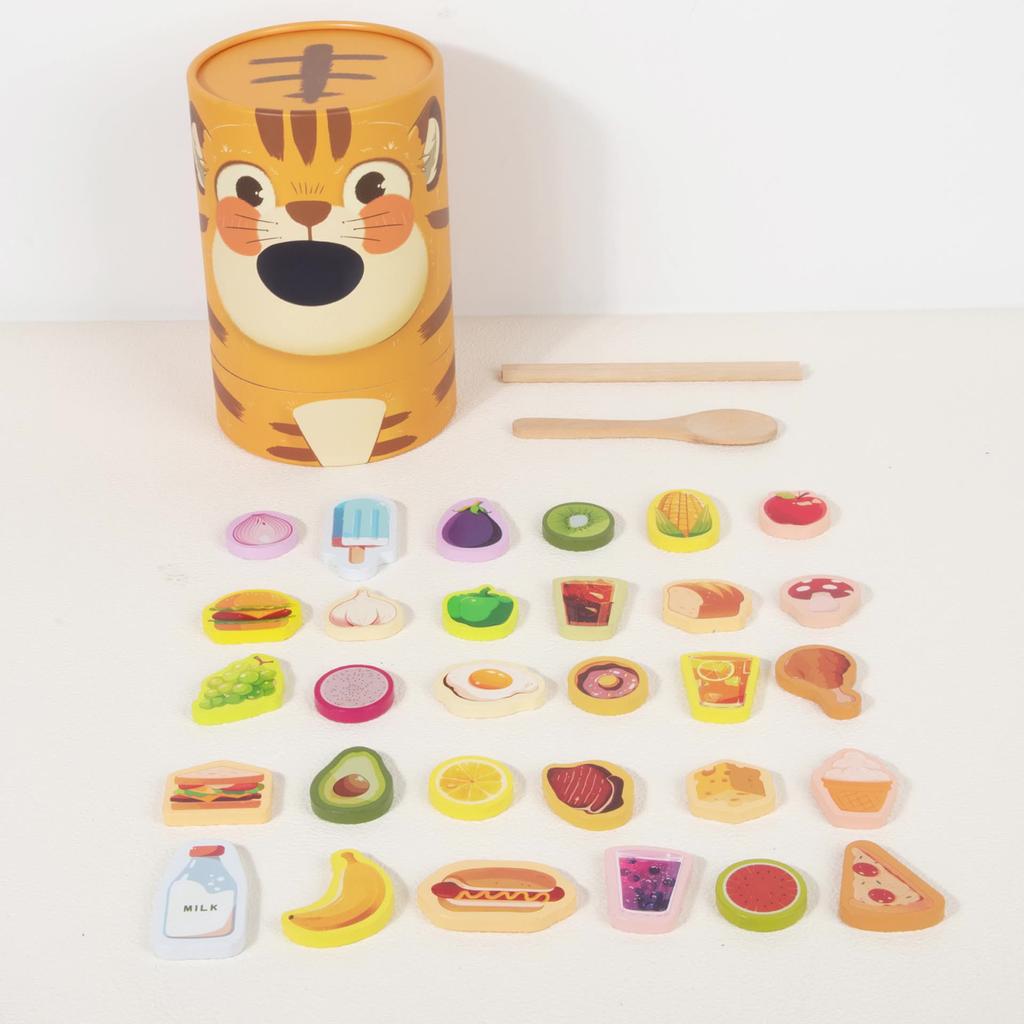 Children's Fun Feeding Game Kindergarten Play House Early Education Educational Chopstick Training Wooden Toy