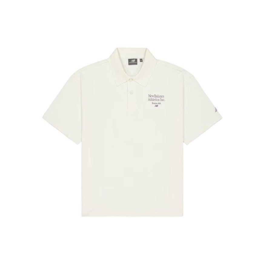 

New Balance Embroidered Logo Polo Shirt Men Tops White NFE21021-IV