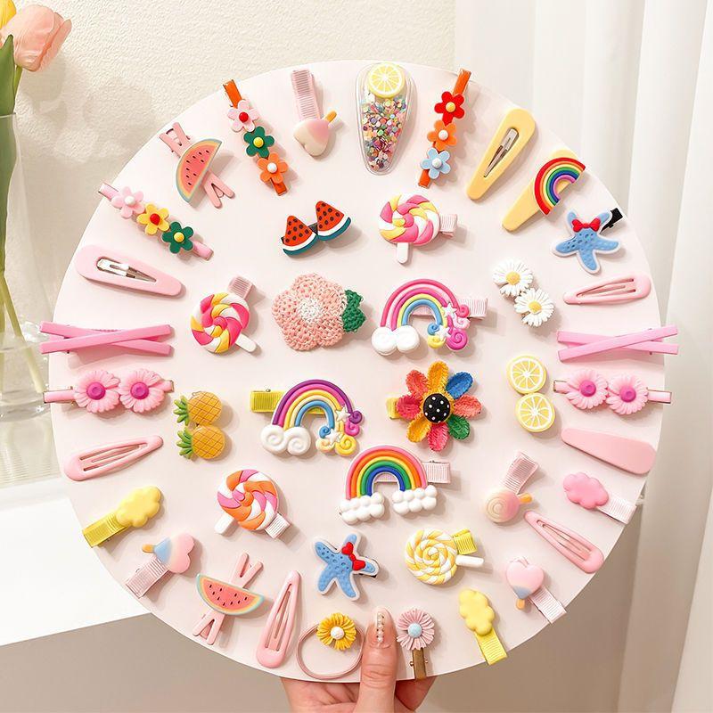 14 / 42Pcs Cartoon Baby Hair Clip Set Flower Fruit Baby Girl Barrettes Bangs Hairpins Kids Hair Accessories