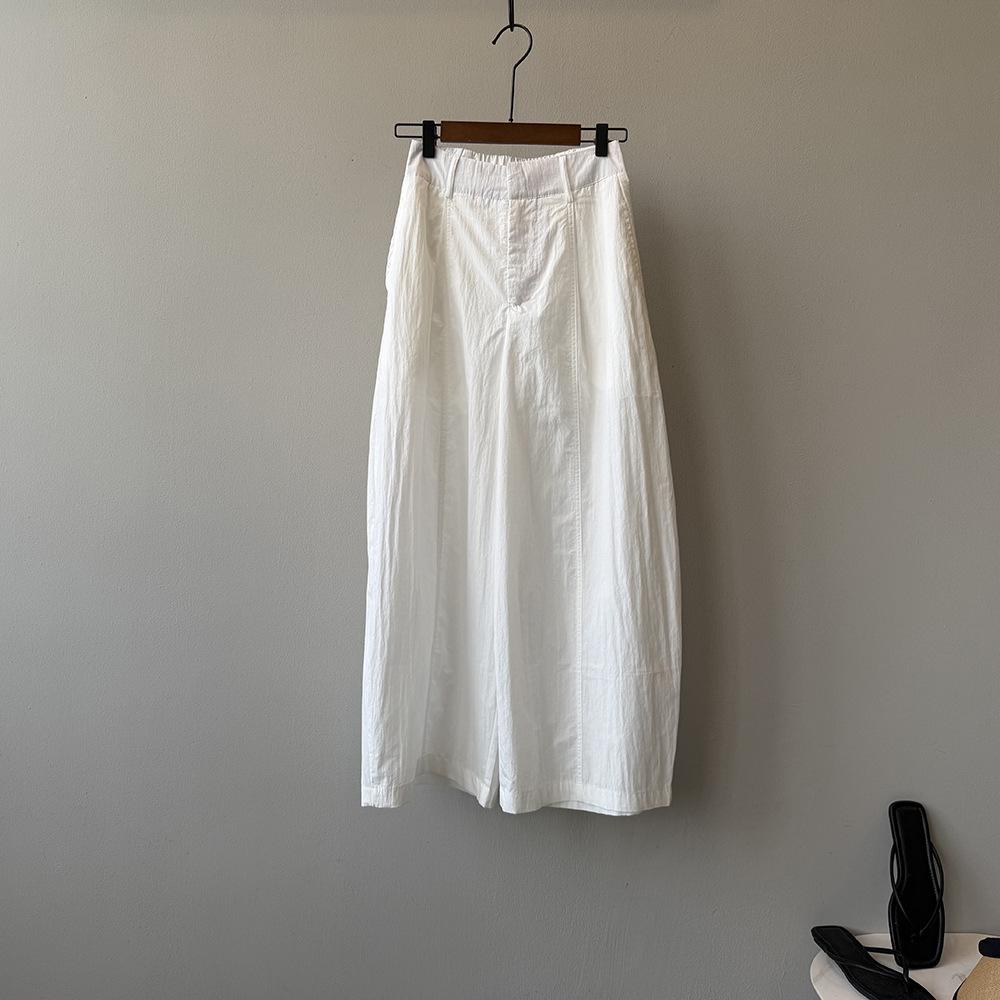 

Johnature Женские летние однотонные свободные простые универсальные укороченные брюки гаремы с эластичной талией S белый