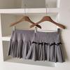Korean-Style Petite Women's Spring Outfit: Off-Shoulder Top & Pleated Mini Skirt Set