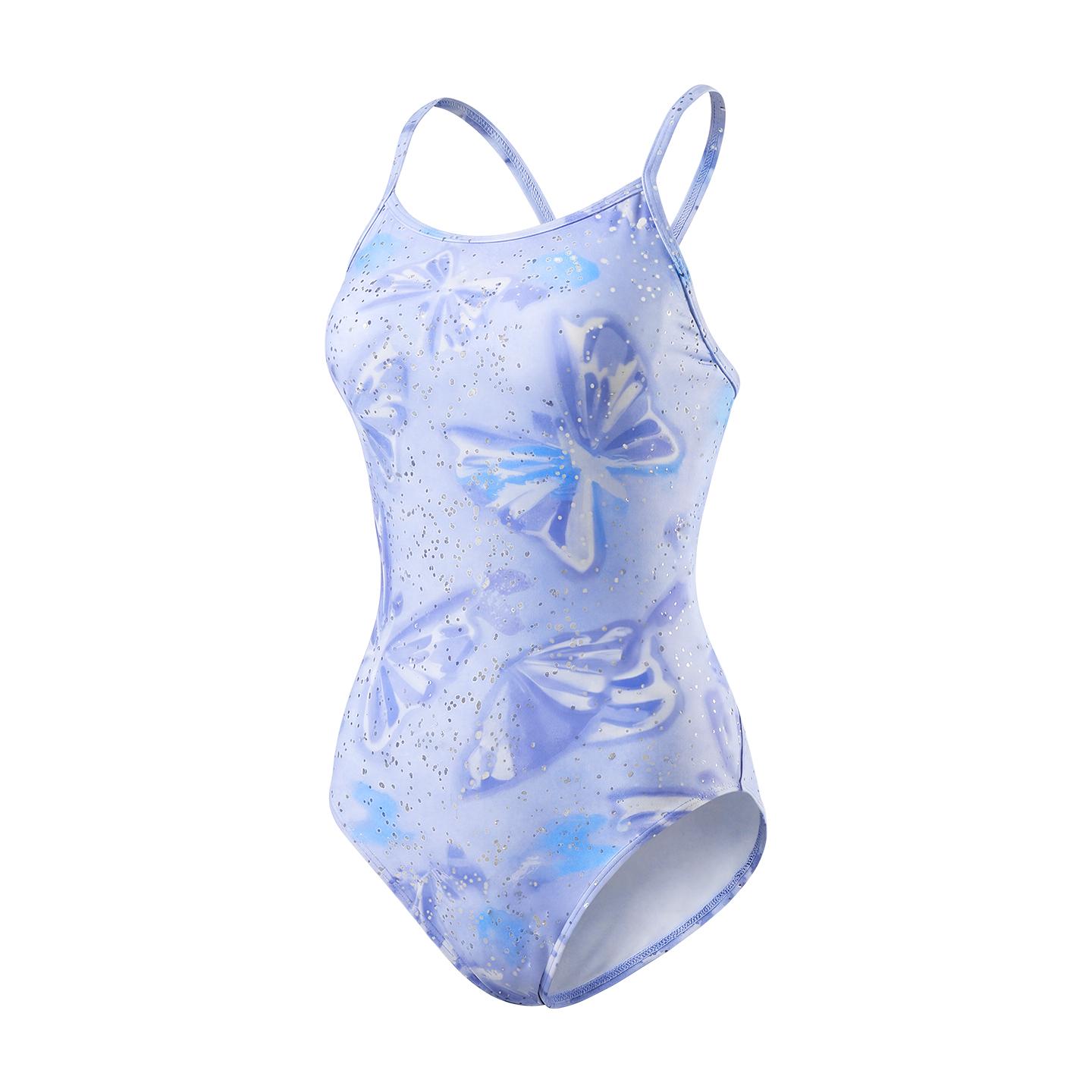 Anta Fashion Slimming Vacation Fitted Triangle One-Piece Swimsuit Women swimsuit Purple Ice-Crystal 1826332421 S