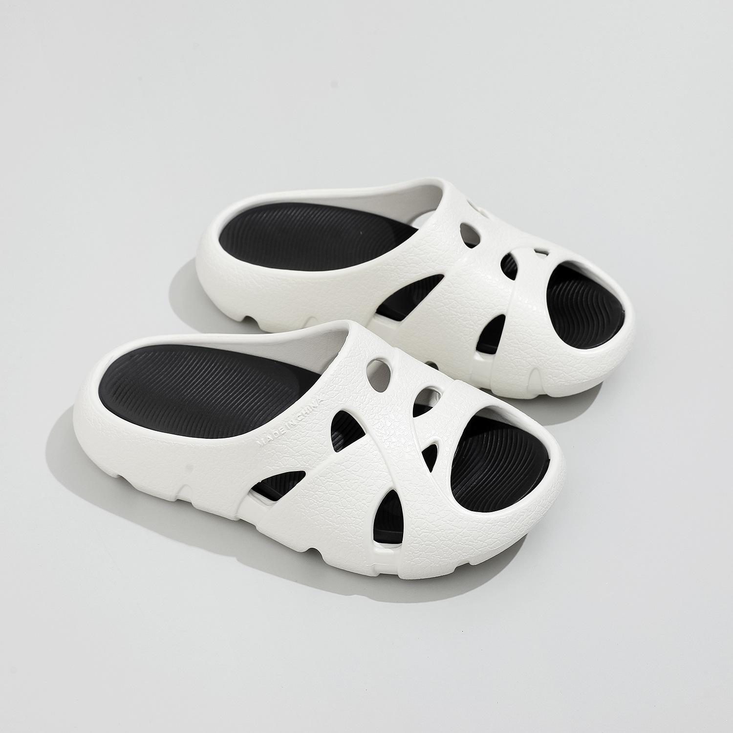 Летние повседневные тапочки на толстой подошве из материала EVA для домашнего использования, противоскользящие, износостойкие, удобные, модные и минималистичные тапочки 36-37 белый