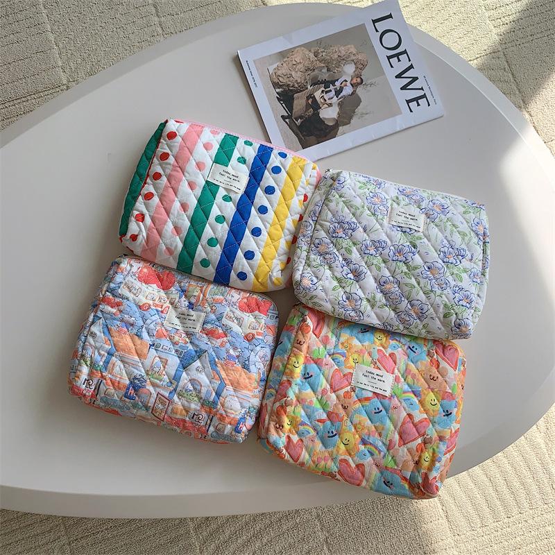 Bag Makeup Storage Fashion Casual Vintage Print Practical Delicate Style Girl