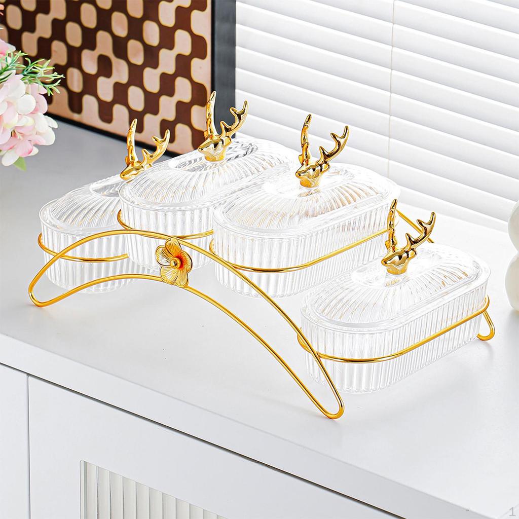 Dried Fruit Dish Nuts Platter with Lid Bowl Holder Snack Plates Serving Tray for