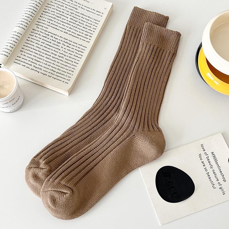 Socks Pure Cotton Stacking Socks, Out-Of-Season Wear, Trendy Thickened Warm Thick Needle Retro Maillard Stockings Women