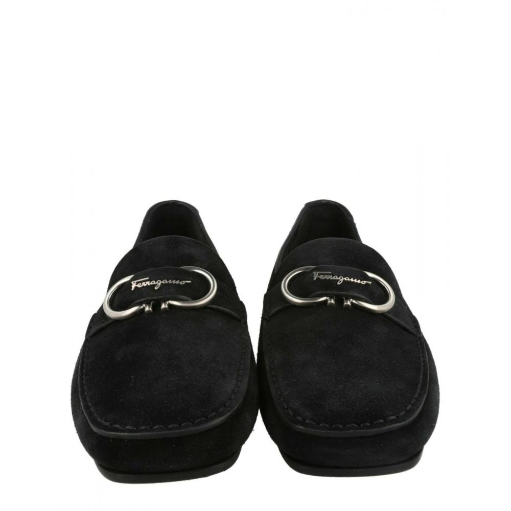 Salvatore Ferragamo Palinuro Suede Loafers Black