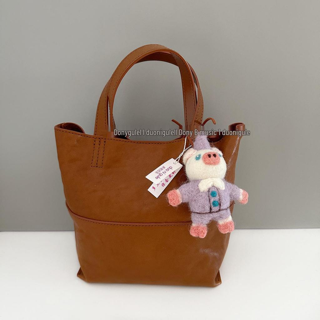 Handmade Wool Felt Cute Pig Ornament Keychain and Bag Charm
