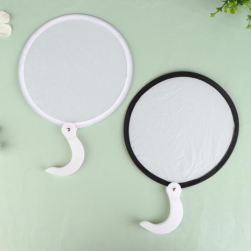 1Pc Portable Foldable Blank Round Fans Simple Summer Mini Handheld Fan Decoration Crafts Diy Dance Painting Decorative Fan