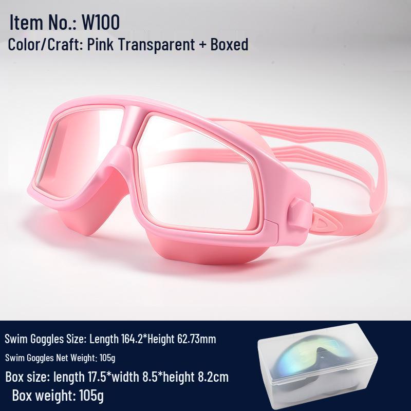 High-Definition Anti-Fog Adult Waterproof Swimming Goggles - Unisex Large Frame Design