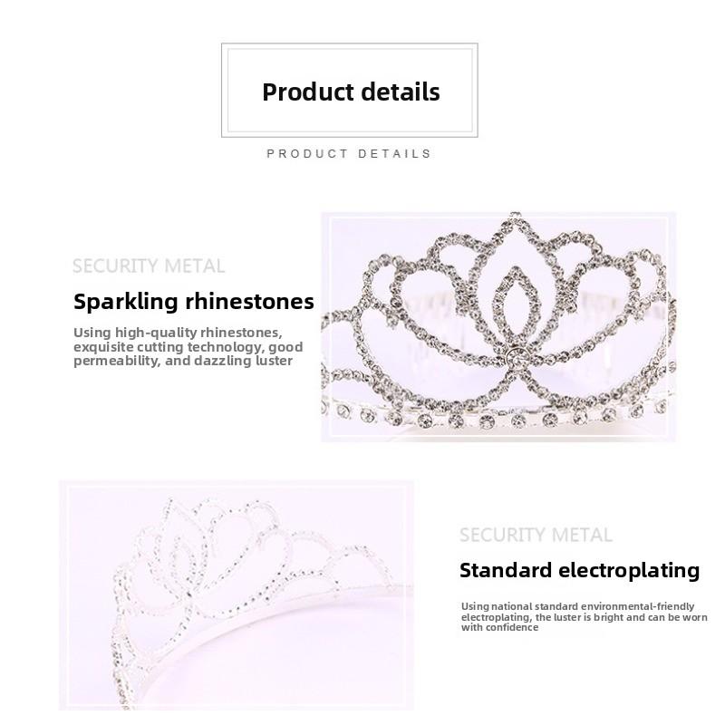 Princess crown bridal rhinestone headband birthday tiara prom party sash