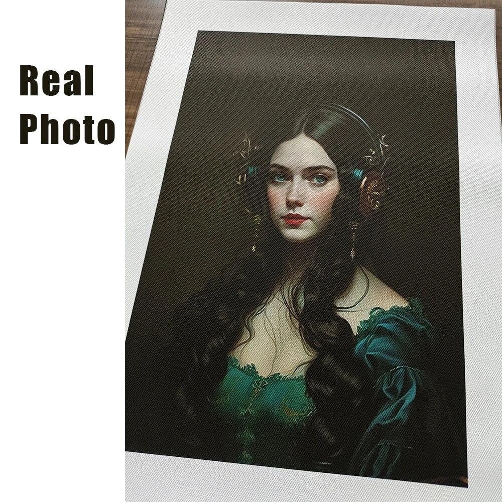 Altered Art The Royal Headphones Poster Wall Art Oil Painting Maximalist Prints Classical Portrait Canvas Painting Gallery Decor