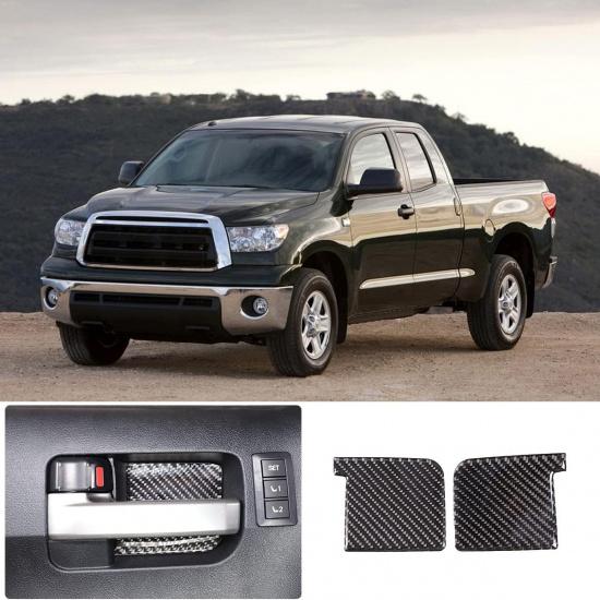 

4PCS Car Inner Door Bowl Cover Sticker Trim for Toyota Tundra 2007-2013 Accessories, Real Carbon Fiber Automotive Decal Door Handle Decorative Cover