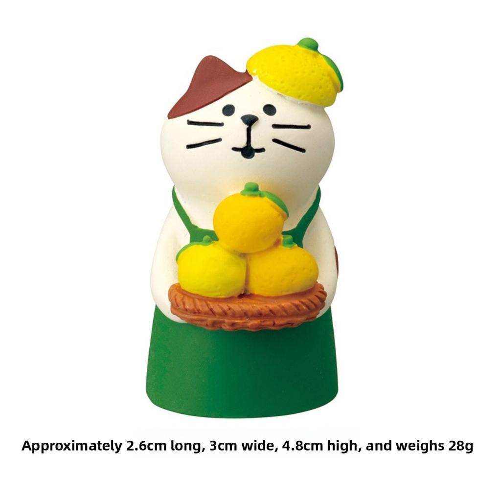 Small Yellow Duck Grapefruit Cat Lemon Tide Play Decorative Gift Resin Handicraft Small Ornament