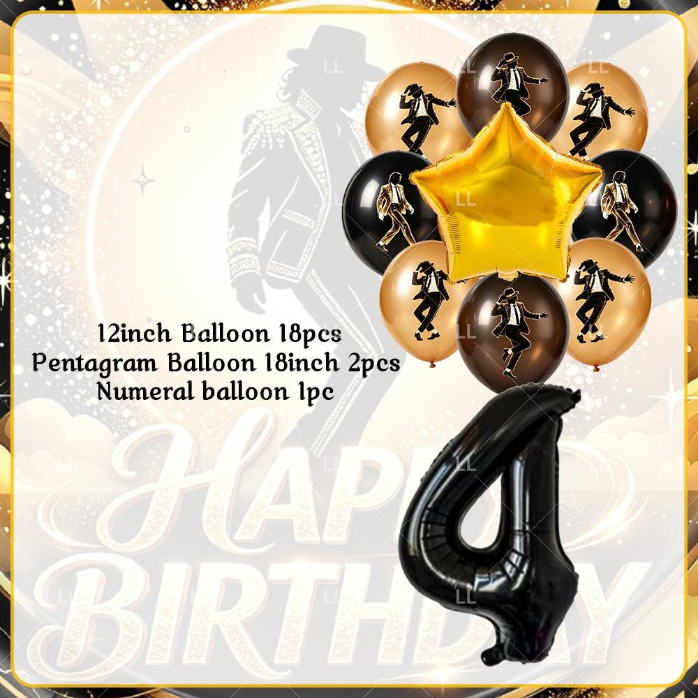 Michael Jackson Fans Birthday Party Decoration Retro 80s 90s Music Banner Tableware Cups Plates Napkin Tablecloth Supplies Gift