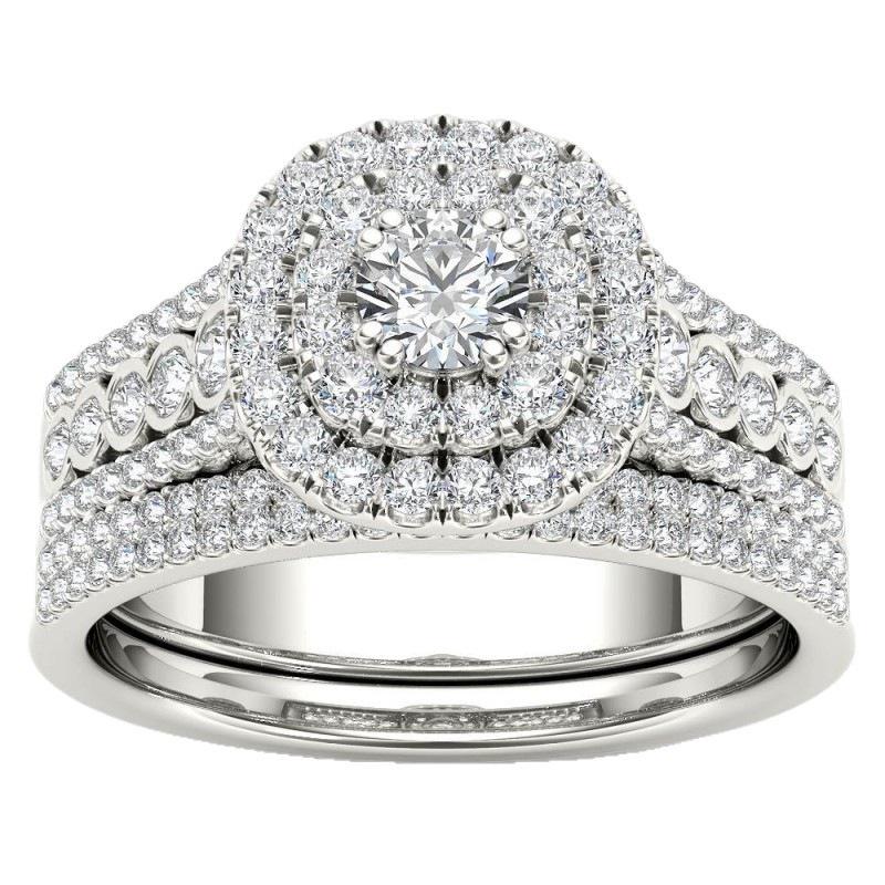 Silver Zirconia Inlaid Diamond Ring - Elegant Women's Jewelry