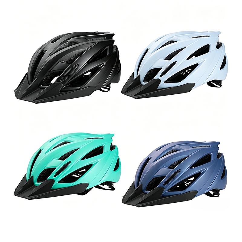 Casco da Bicicletta per Adulti, Casco Integrato per Mountain Bike e Bici da Strada con Visiera Rimovibile, Casco da Ciclismo Sicuro Leggero e Traspirante per Uomini e Donne