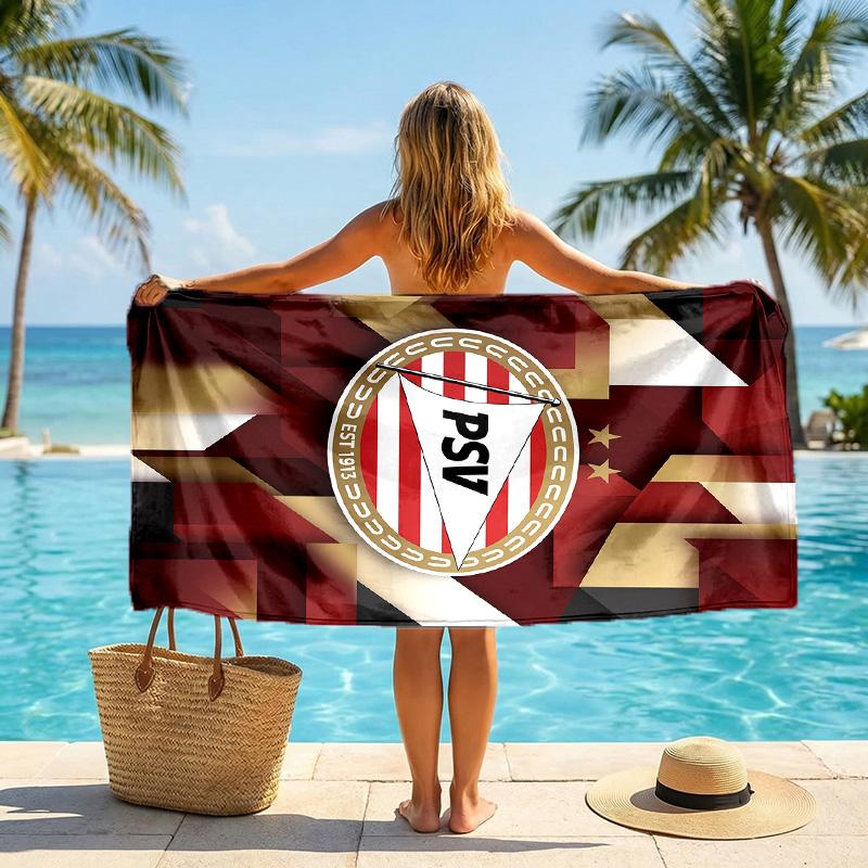 Telo da Spiaggia PSV Eindhoven FC Stampa Asciugatura Rapida Microfibra Assorbente Portatile da Viaggio Asciugamano da Nuoto