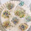 Pearlescent Floral Stickers - 20pcs Shell Glow Flower Decals for Journal & Craft Decor (Iridescent Effect)
