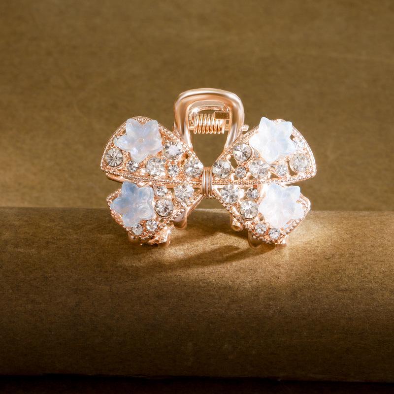 Elegant Rhinestone Bow Hair Claw Clip - Korean Style, Versatile, Sweet Accessory