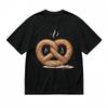 Men's Trend Breathable Classic T-Shirt Cartoon Snack Crumb Detail Tee Black Tops