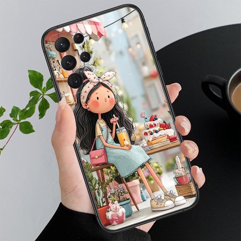 Lovely Girl Phone Case For Samsung A55 A16 A56 A36 A35 A15 A53 A54 A33 A34 A25 A05S A52 A52S A14 A24 A26 A71