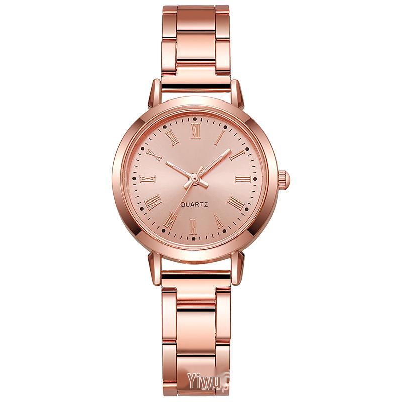 Fashionable Trendy Women's Digital Roman Dial Steel Band Watch