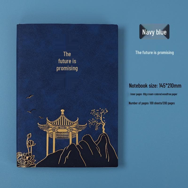 Chinese Style A5 Sheepskin Notebook Gift Set with Custom Logo