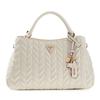 GUESS Sac à main crème pour femme - Cheryl Triple Compartment Satchel Stone 338815