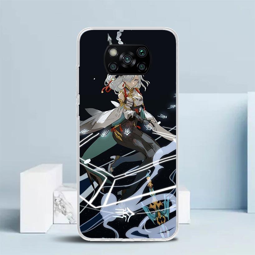 Чехол для телефона Genshin Impact Shenhe из силикона для Xiaomi Poco X3 Nfc X5 X6 X7 F6 F5 Pro M5S M5 X4 F4 GT M4 M3 F3 F2 F1 Покрытие Poc Xiaomi Poco X5 black