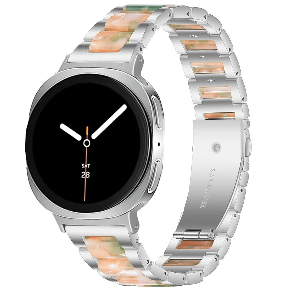 Damen Harzarmband für Samsung Galaxy Watch 8 Classic 46mm 8 44mm 40mm Edelstahlarmband für GALAXY Ultra 47mm 2025 Armband