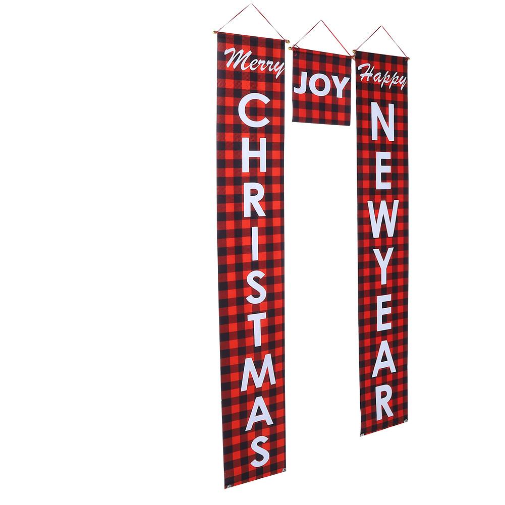 1Pair Christmas Couplet Banners Hanging Props for Indoor Outdoor Front Door Home Decoration