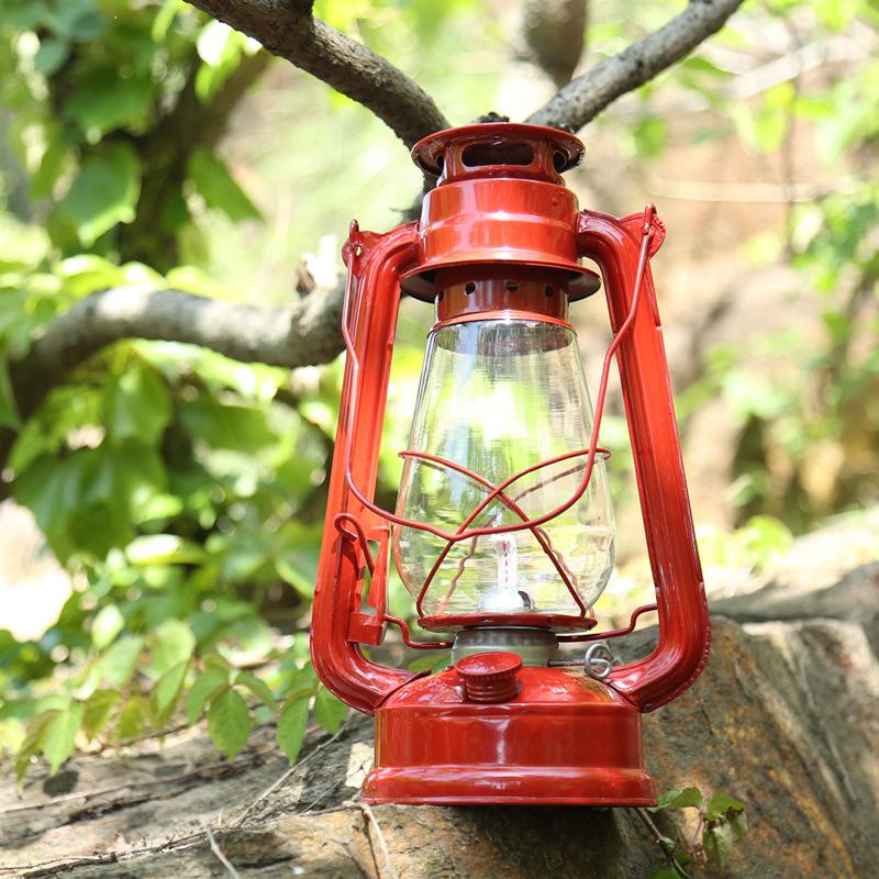 1Pc 25Cm Bronze Kerosene Lamp Retro Horse Lamp Camping Lamp Outdoor Tent Lamp Emergency Camping Portable Hanging Lamp