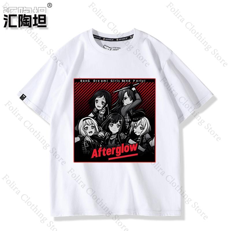 

Anime BanG Dream Afterglow Print Tshirt Unisex Womens Tshirt Summer Tops Short Sleeve Tee Streetwear Clothing Unisex T Shirts S