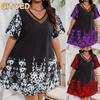 Fashion Summer Spring Short Sleeve V-Neck Casual Dresses